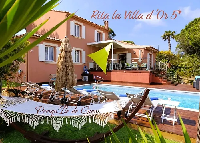 Superbe Villa 5Etoiles Presqu\'Ile De Giens Rita La Villa D\'Or Vue Mer Piscine